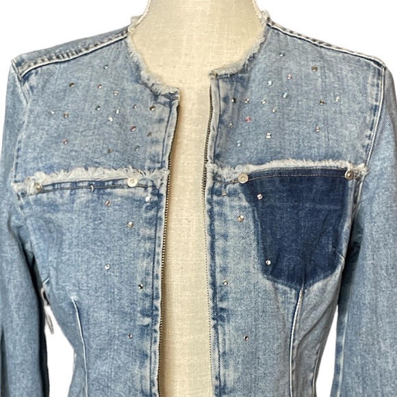 ๐HP๐Express Jeans Denim Raw Edged Jacket - Picture 2 of 10